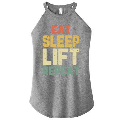 Eat Sleep Lift Repeat Weight Lifter Lifting Gym Gift Vintage Gift Women’s Perfect Tri Rocker Tank