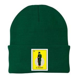 El Soldado Lottery The Soldier Card Mexican Lottery Cinco Knit Cap Winter Beanie