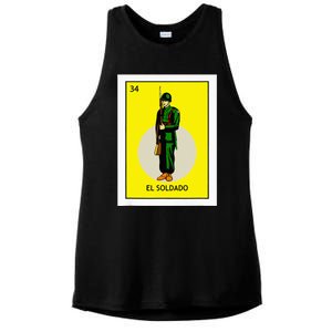 El Soldado Lottery The Soldier Card Mexican Lottery Cinco Ladies PosiCharge Tri-Blend Wicking Tank