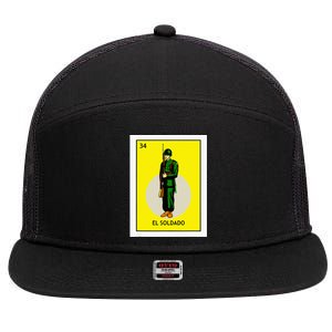 El Soldado Lottery The Soldier Card Mexican Lottery Cinco 7 Panel Mesh Trucker Snapback Hat