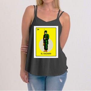 El Soldado Lottery The Soldier Card Mexican Lottery Cinco Women's Strappy Tank