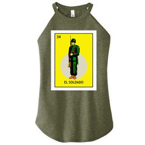 El Soldado Lottery The Soldier Card Mexican Lottery Cinco Women's Perfect Tri Rocker Tank