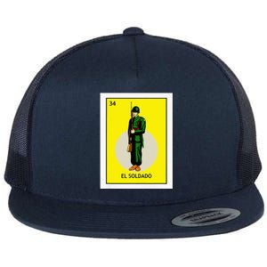 El Soldado Lottery The Soldier Card Mexican Lottery Cinco Flat Bill Trucker Hat