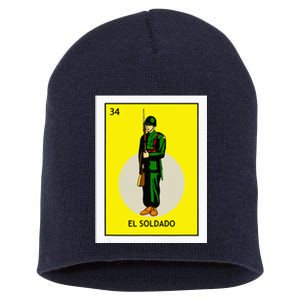 El Soldado Lottery The Soldier Card Mexican Lottery Cinco Short Acrylic Beanie