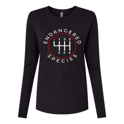 Endangered Species Manual Gearbox Stick Shift 6 Speed Womens Cotton Relaxed Long Sleeve T-Shirt