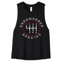 Endangered Species Manual Gearbox Stick Shift 6 Speed Women's Racerback Cropped Tank