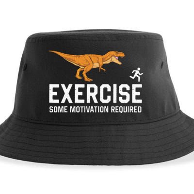 Exercise Some Motivation Required Running Dinosaur Sustainable Bucket Hat