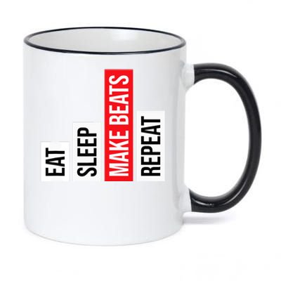 Eat Sleep Make Beats Repeat Music Producer 11oz Black Color Changing Mug