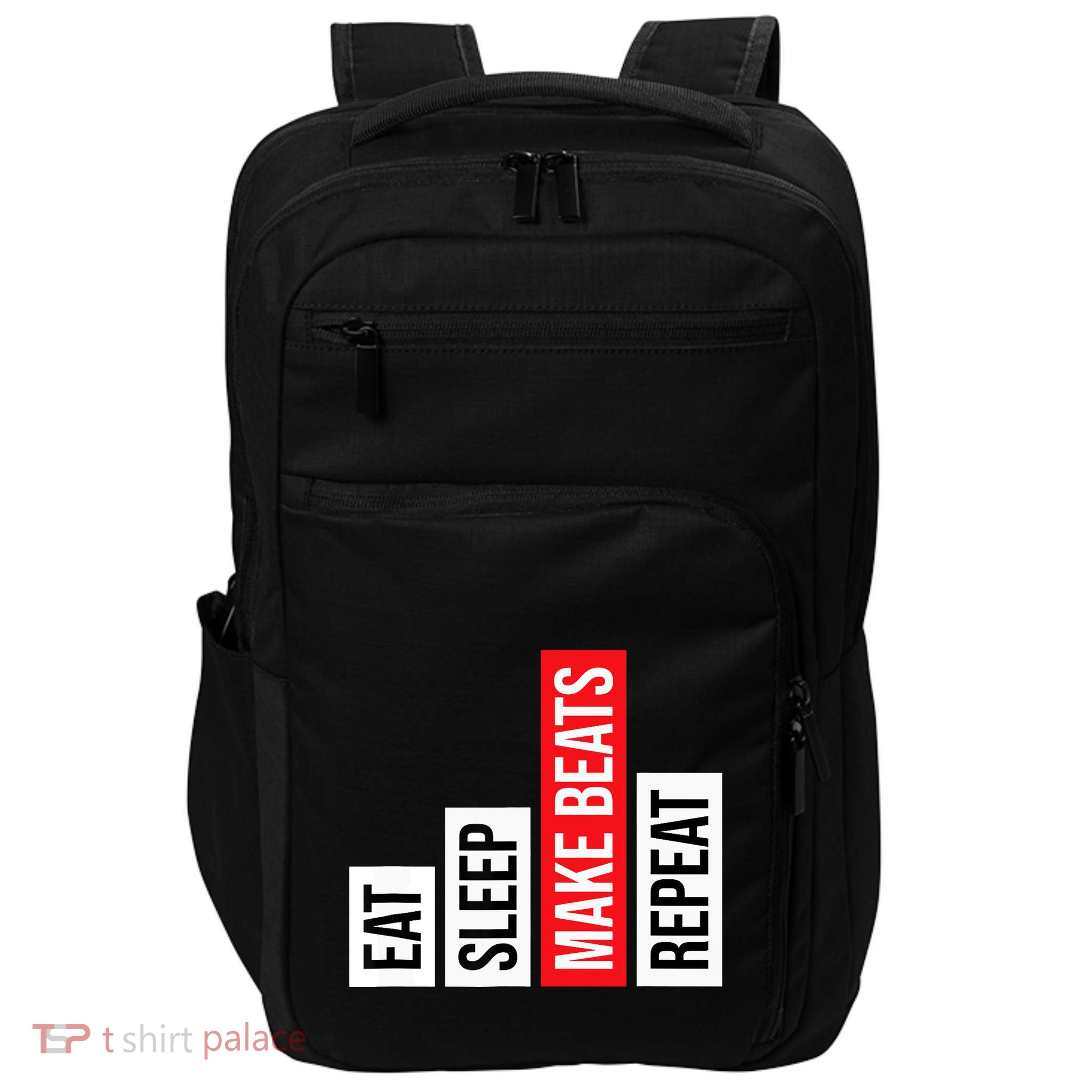 Eat Sleep Make Beats Repeat Music Producer Impact Tech Backpack