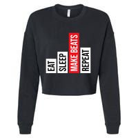 Eat Sleep Make Beats Repeat Music Producer Cropped Pullover Crew
