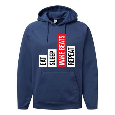 Eat Sleep Make Beats Repeat Music Producer Performance Fleece Hoodie