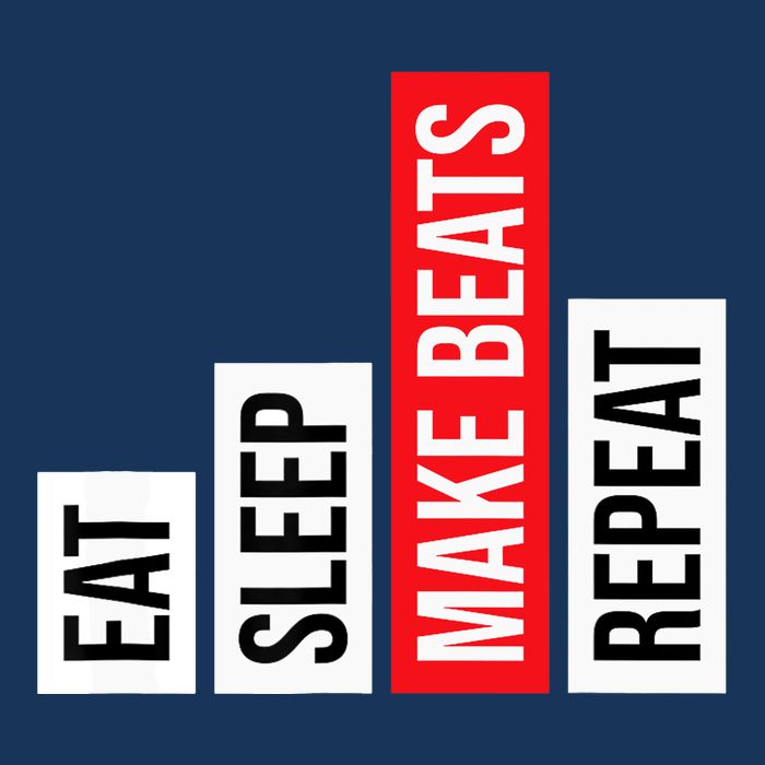 Eat Sleep Make Beats Repeat Music Producer 7-Panel Snapback Hat