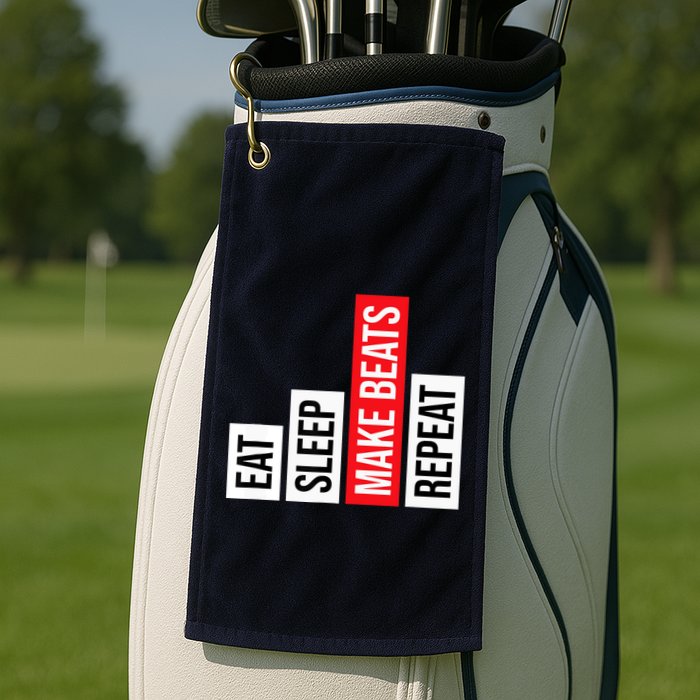 Eat Sleep Make Beats Repeat Music Producer Golf Towel