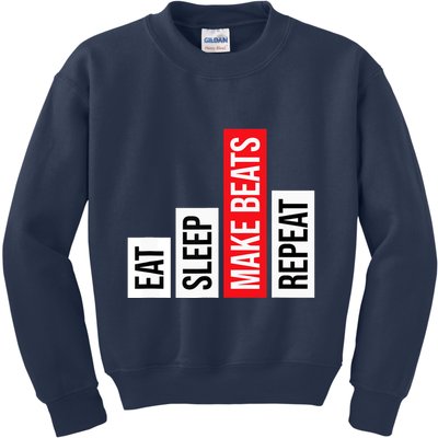 Eat Sleep Make Beats Repeat Music Producer Kids Sweatshirt