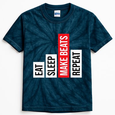 Eat Sleep Make Beats Repeat Music Producer Kids Tie-Dye T-Shirt