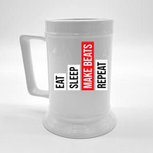 Eat Sleep Make Beats Repeat Music Producer Beer Stein