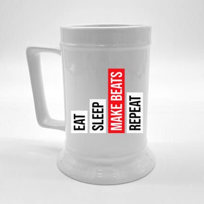 Eat Sleep Make Beats Repeat Music Producer Beer Stein