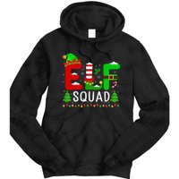 Elf Squad Matching Family Christmas Santa Hat Xmas Lights Tie Dye Hoodie