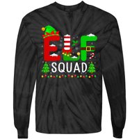 Elf Squad Matching Family Christmas Santa Hat Xmas Lights Tie-Dye Long Sleeve Shirt