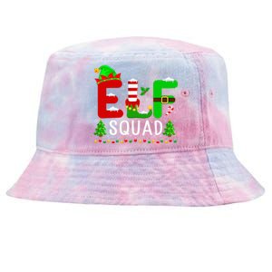 Elf Squad Matching Family Christmas Santa Hat Xmas Lights Tie-Dyed Bucket Hat