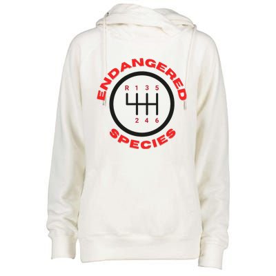 Endangered Species Manual Gearbox Stick Shift 6 Speed Womens Funnel Neck Pullover Hood