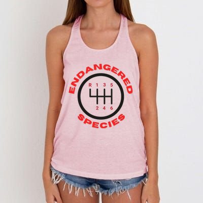 Endangered Species Manual Gearbox Stick Shift 6 Speed Women's Knotted Racerback Tank