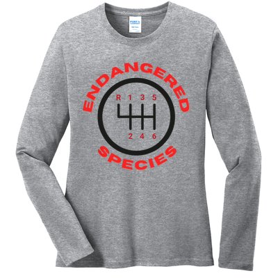 Endangered Species Manual Gearbox Stick Shift 6 Speed Ladies Long Sleeve Shirt