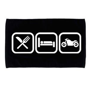 Eat Sleep Motorcycle Biker Fan Microfiber Hand Towel