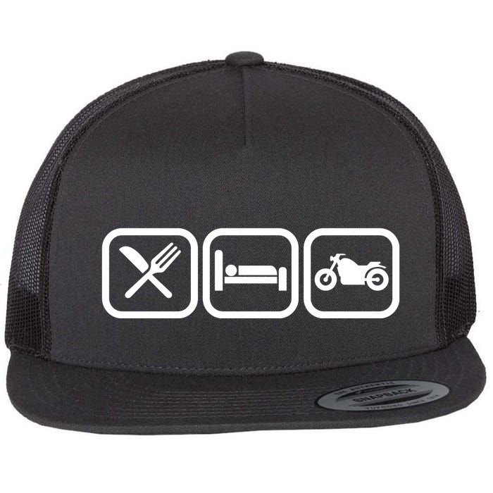Eat Sleep Motorcycle Biker Fan Flatbill Hat