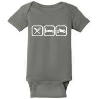 Eat Sleep Motorcycle Biker Fan Baby Bodysuit