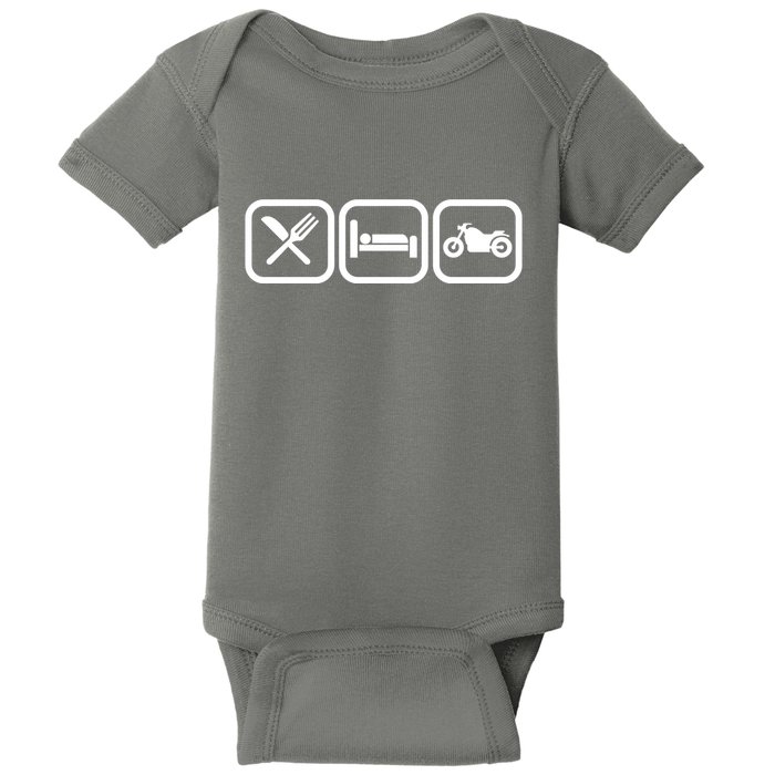 Eat Sleep Motorcycle Biker Fan Baby Bodysuit