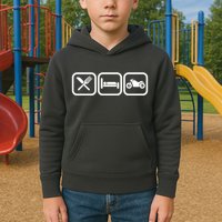 Eat Sleep Motorcycle Biker Fan Kids Hoodie