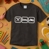 Eat Sleep Motorcycle Biker Fan Kids T-Shirt