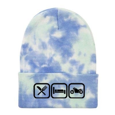 Eat Sleep Motorcycle Biker Fan Tie Dye 12in Knit Beanie