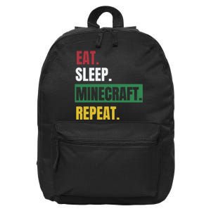 Eat Sleep Mine.Craft Repeat 16 in Basic Backpack