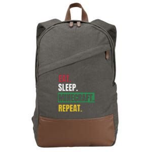 Eat Sleep Mine.Craft Repeat Cotton Canvas Backpack