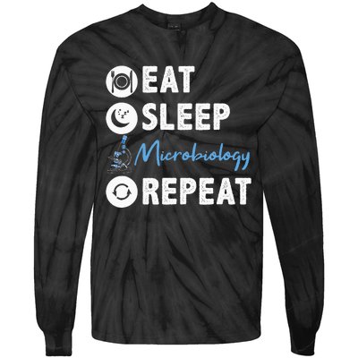 Eat Sleep Microbiology Repeat Microbiologist Tie-Dye Long Sleeve Shirt