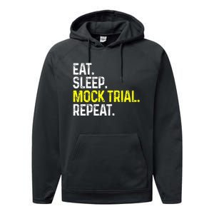 Eat Sleep Mock Trial Repeat Funny Lawyer Gift Performance Fleece Hoodie