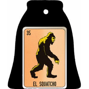 El Squatcho Mexican Slang Chicano Bingo Cards Ceramic Bell Ornament