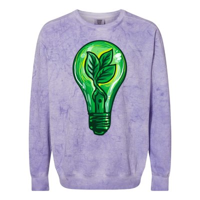 Energy Saving Mode Support Activism Plant Graphic Design Gift Colorblast Crewneck Sweatshirt