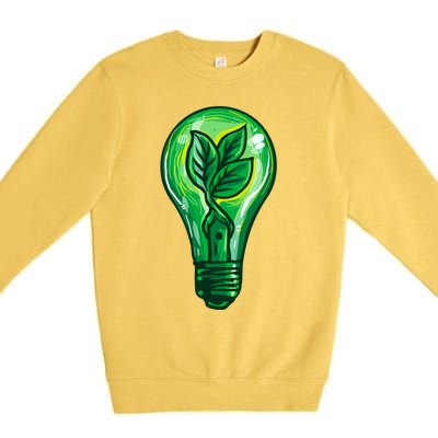 Energy Saving Mode Support Activism Plant Graphic Design Gift Premium Crewneck Sweatshirt