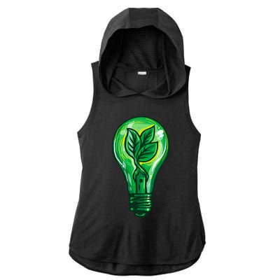 Energy Saving Mode Support Activism Plant Graphic Design Gift Ladies PosiCharge Tri-Blend Wicking Draft Hoodie Tank