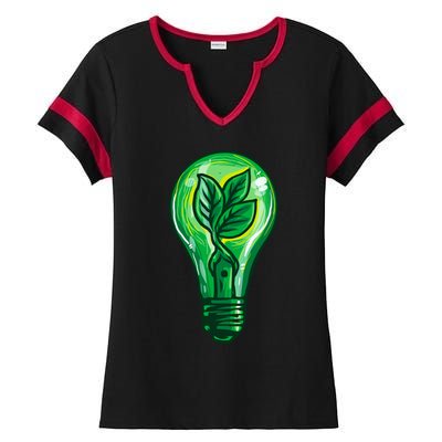 Energy Saving Mode Support Activism Plant Graphic Design Gift Ladies Halftime Notch Neck Tee