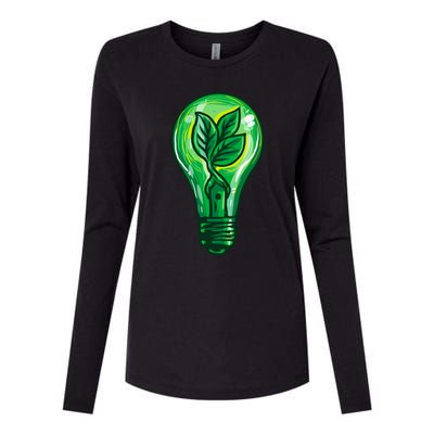 Energy Saving Mode Support Activism Plant Graphic Design Gift Womens Cotton Relaxed Long Sleeve T-Shirt