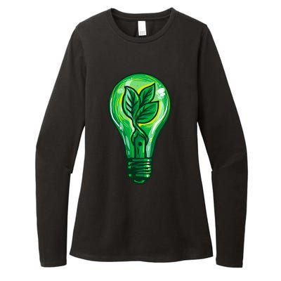 Energy Saving Mode Support Activism Plant Graphic Design Gift Womens CVC Long Sleeve Shirt