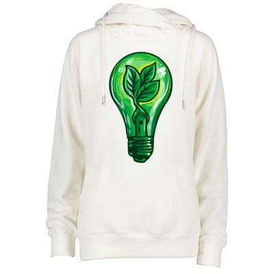 Energy Saving Mode Support Activism Plant Graphic Design Gift Womens Funnel Neck Pullover Hood