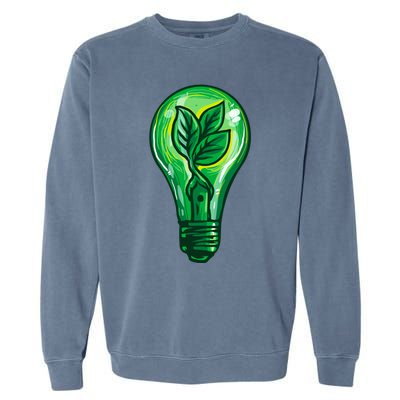 Energy Saving Mode Support Activism Plant Graphic Design Gift Garment-Dyed Sweatshirt