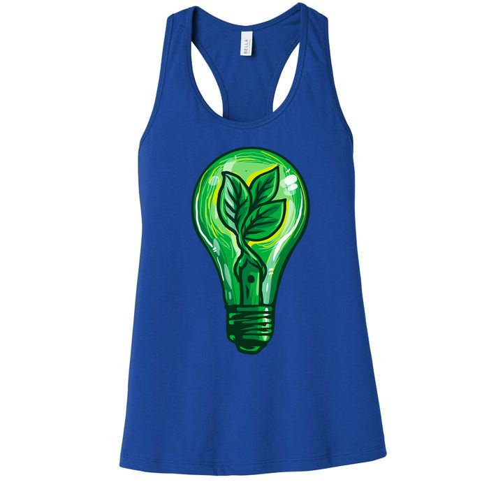 Energy Saving Mode Support Activism Plant Graphic Design Gift Women's Racerback Tank