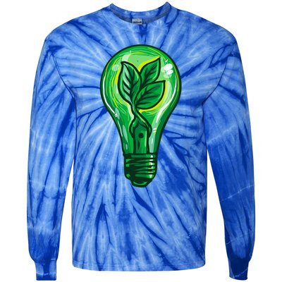 Energy Saving Mode Support Activism Plant Graphic Design Gift Tie-Dye Long Sleeve Shirt