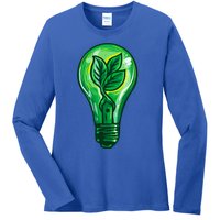 Energy Saving Mode Support Activism Plant Graphic Design Gift Ladies Long Sleeve Shirt